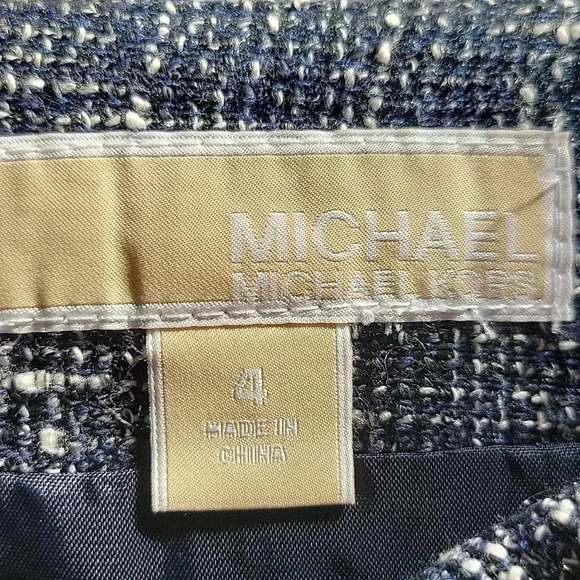 Michael by Michael Kors Tweed Skirt Navy/Lt. Gray Size 4 - Picture 11 of 15